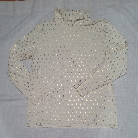 Talbots Women's White Tee with Gold Pineapple Design LP - Picture 2 of 7